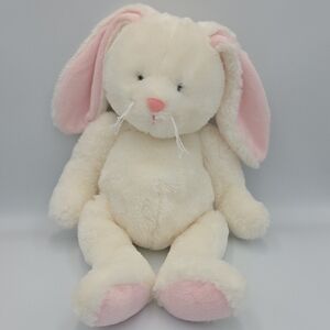 Ganz Blossom White Pink Bunny Rabbit Plush 16" 87457 Stuffed Animal Toy